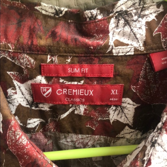 Daniel Cremieux Brown and White Casual Leaf Print Button Down Shirt - Picture 2 of 5